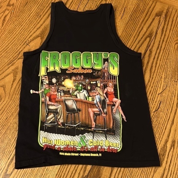 Froggy’s Saloon Graphics Daytona Beach Florida Tank Top - Picture 1 of 8